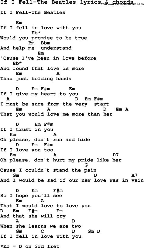 if i fell in love with you lyrics|beatles if i fell chords.